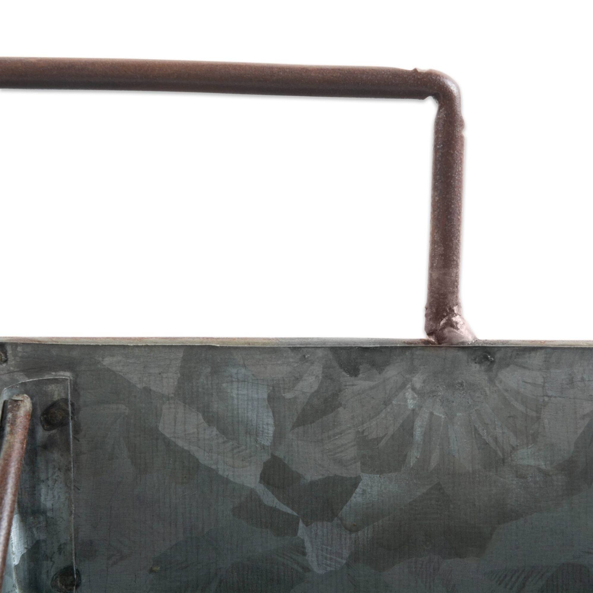DII® 18" Galvanized Metal Farmhouse Caddy Tray